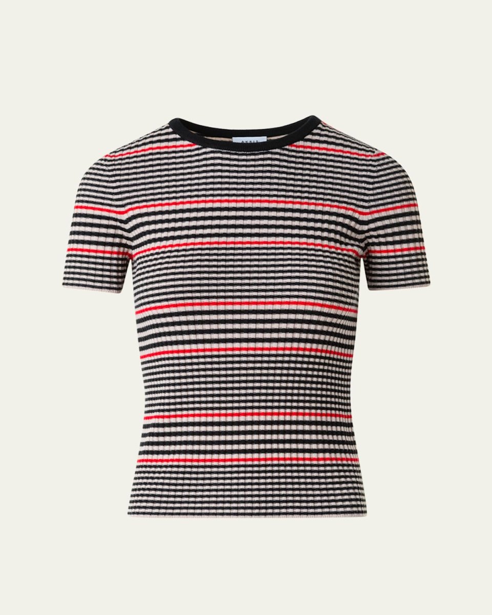 Ribbed Knit Merino Wool Pullover